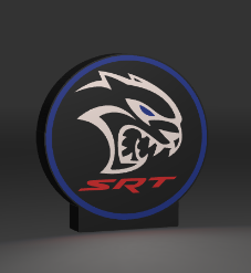 Hell Cat Blue LED light box – custom 3D printed – Lit Layer Creations